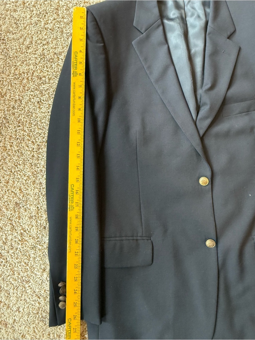 Club Room Charter Club Sport Coat 42L Tall Navy Blue Wool Blazer - Picture 10 of 11